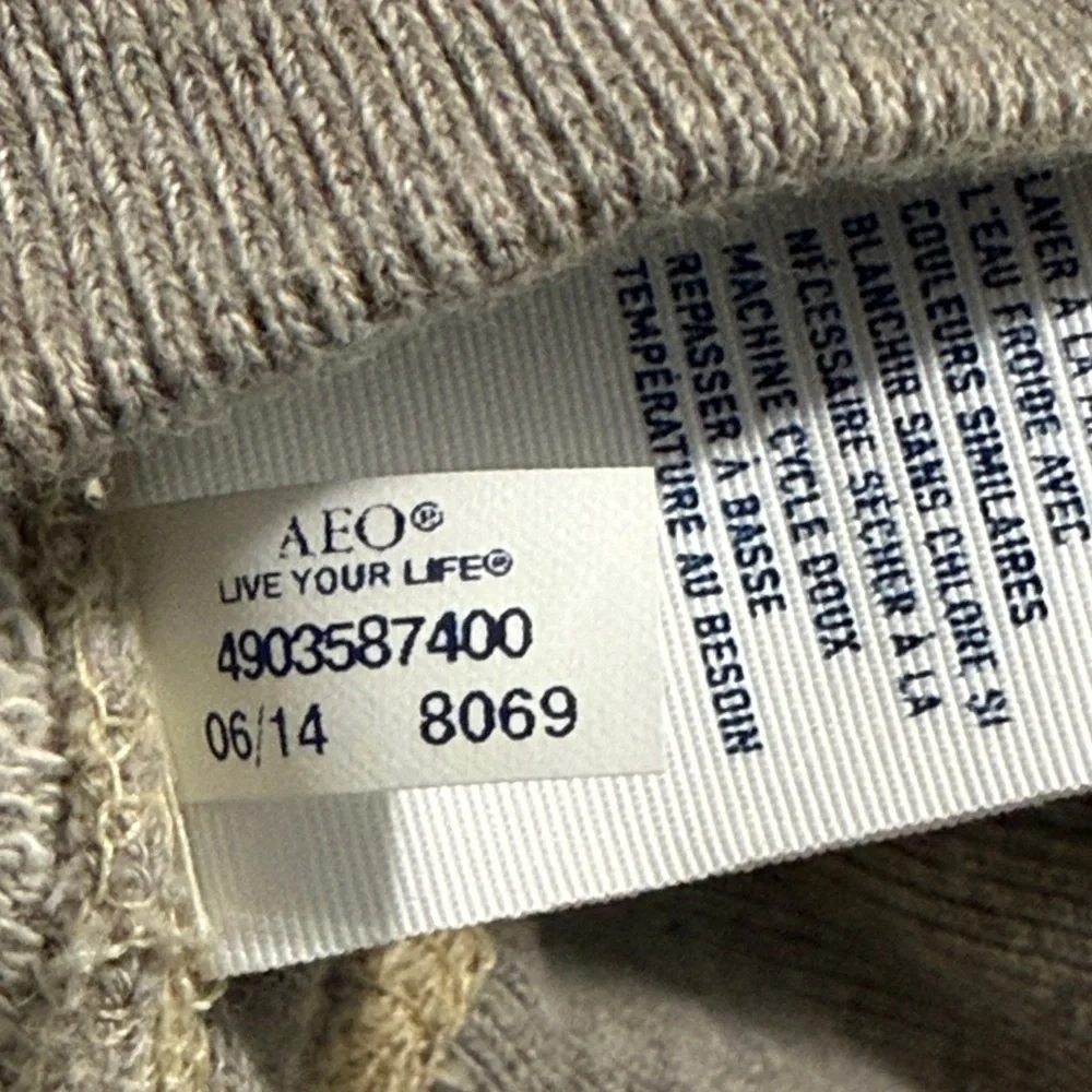 American Eagle Outfitters Vintage Button Shawl Collar Pullover Mens M Tan Casual